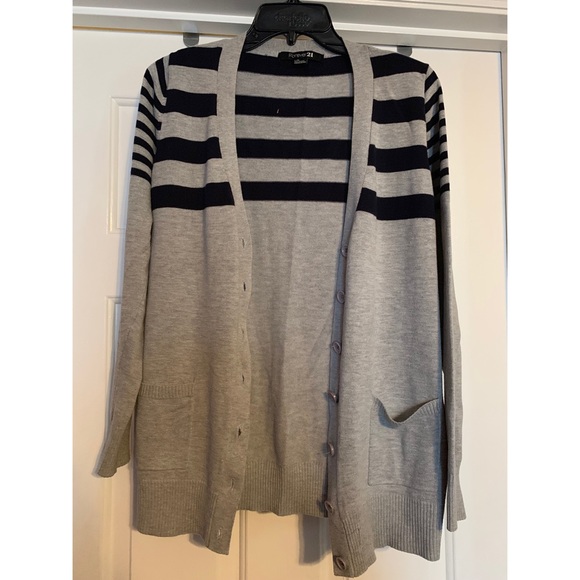 Navy blue and grey cardigan - Picture 1 of 1